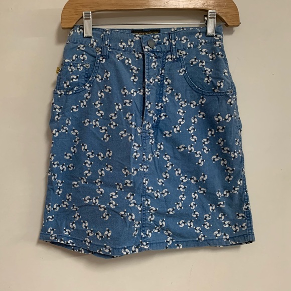 Esprit Printed Jean Skirt Vintage - Picture 2 of 14